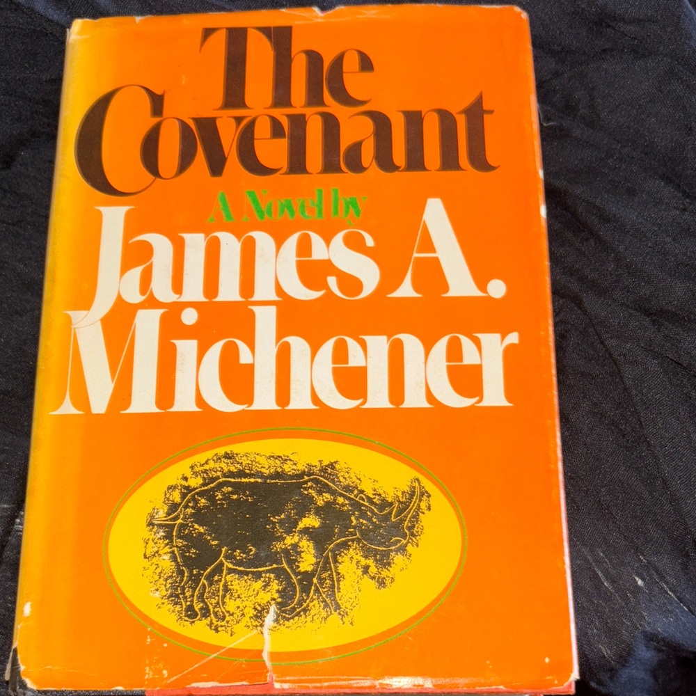The Covenant by James A. Michener - Bright Orange Hardcover